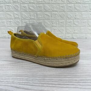 Sam Edelman Carrin Platform Espadrilles Loafers Womens US9M Yellow Leather Shoes